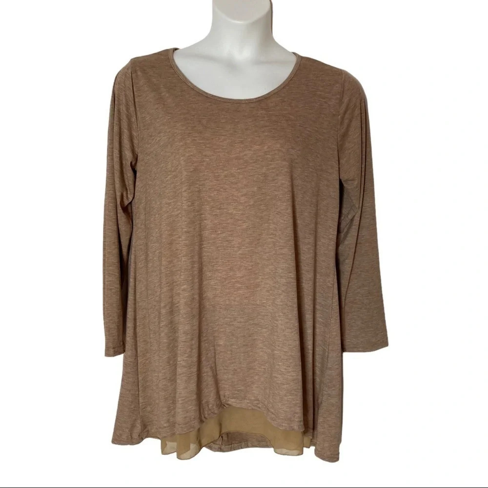 Poetsky Heathered Carmel Top Sz: XL